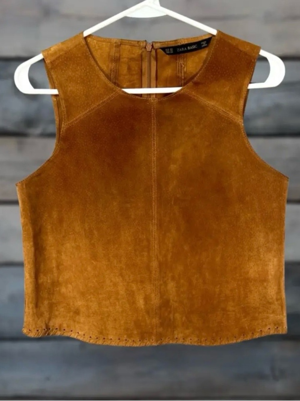 Genuine suede ZARA top